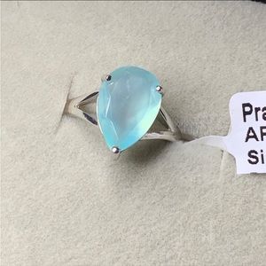 Natural teardrop Paraiba Onyx ring